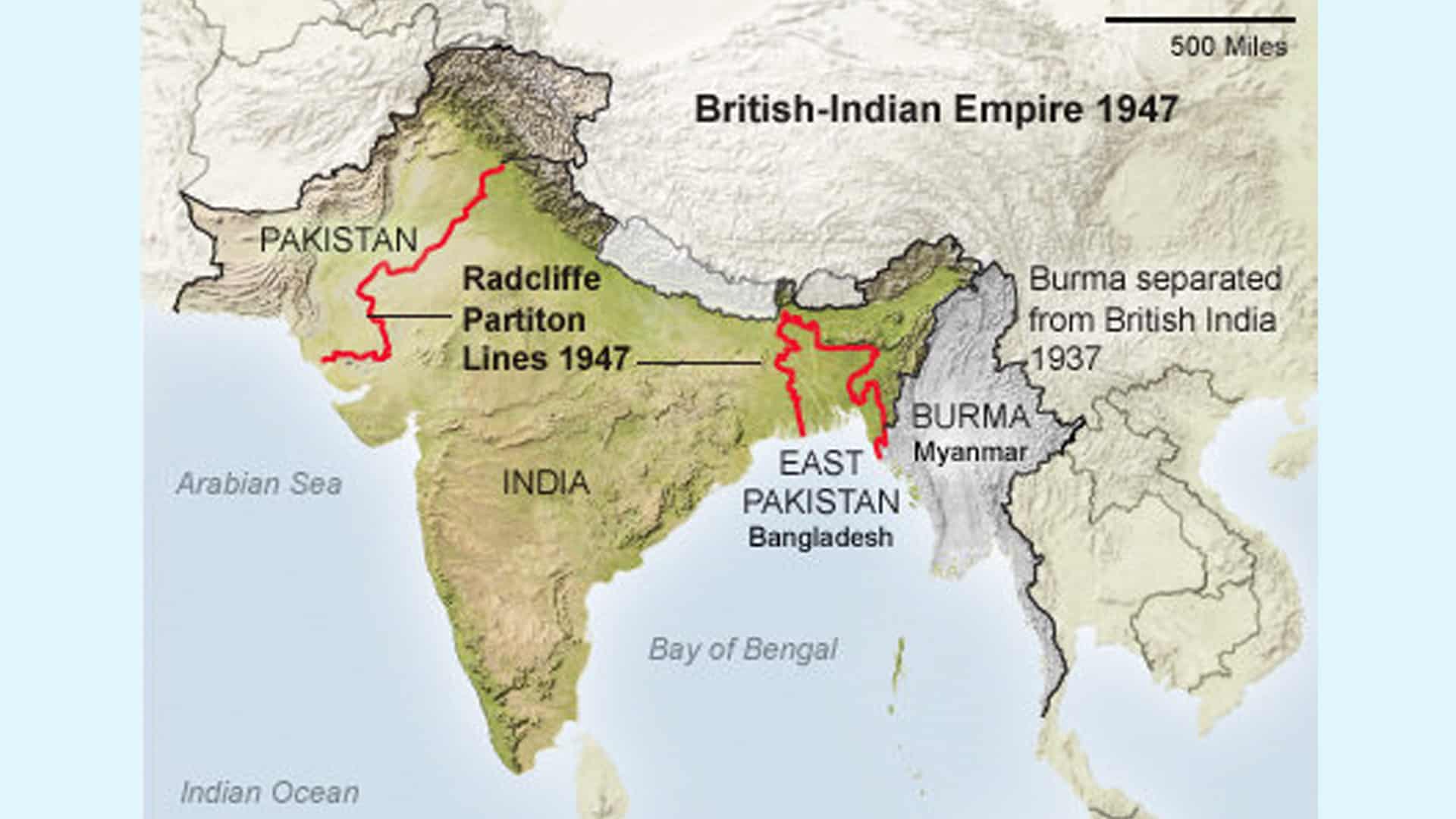 Map Of India Before And After Partition - United States Map