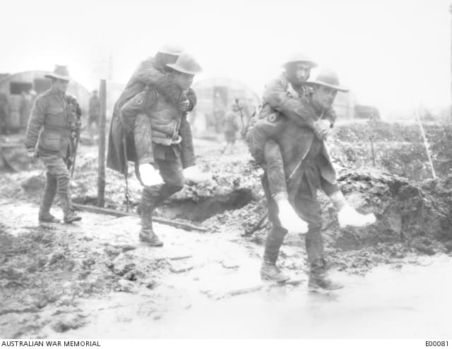 Australian-ambulance-workers-near-Bernafay-transporting-men-suffering-from-trench-foot-to-hospital.-Australian-War-Memorial.jpg